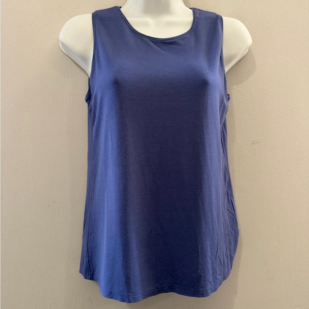 Eileen Fisher Royal Blue Sleeveless Shell Tank PS Capsule Wardrobe